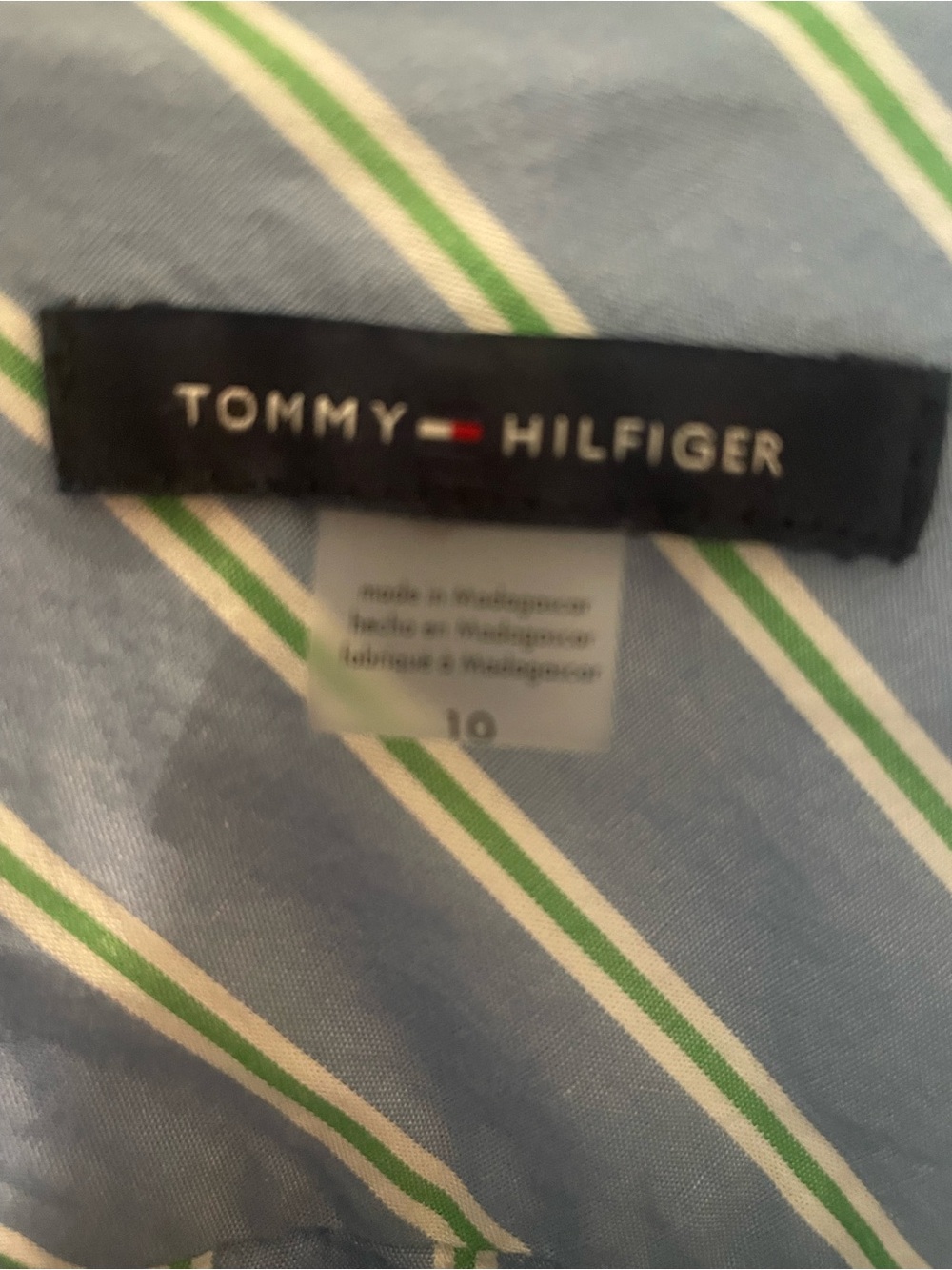 Tommy Hilfiger Light Blue and White Striped Sleeveless Shirt Dress - Picture 3 of 4